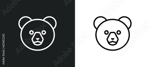 bear outline icon in white and black colors. bear flat vector icon from animals collection for web, mobile apps and ui.