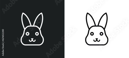 rabbit outline icon in white and black colors. rabbit flat vector icon from animals collection for web  mobile apps and ui.