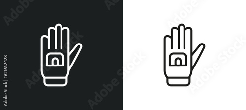 glove for outline icon in white and black colors. glove for flat vector icon from american football collection for web, mobile apps and ui.