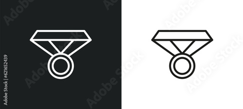 football medal outline icon in white and black colors. football medal flat vector icon from american football collection for web, mobile apps and ui.