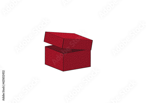 ote box als verpackung mit geöffnetem deckel, 3d