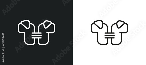 shoulder pad outline icon in white and black colors. shoulder pad flat vector icon from american football collection for web, mobile apps and ui.