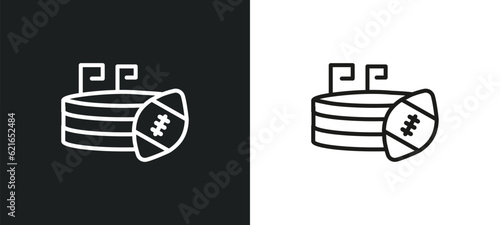 american football stadium outline icon in white and black colors. american football stadium flat vector icon from american football collection for web, mobile apps and ui.