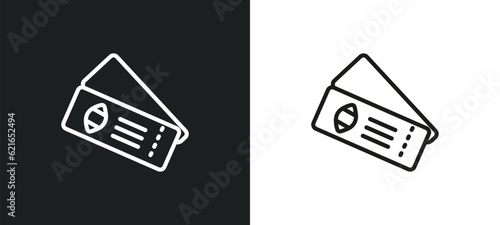 american football ticket outline icon in white and black colors. american football ticket flat vector icon from american football collection for web, mobile apps and ui.