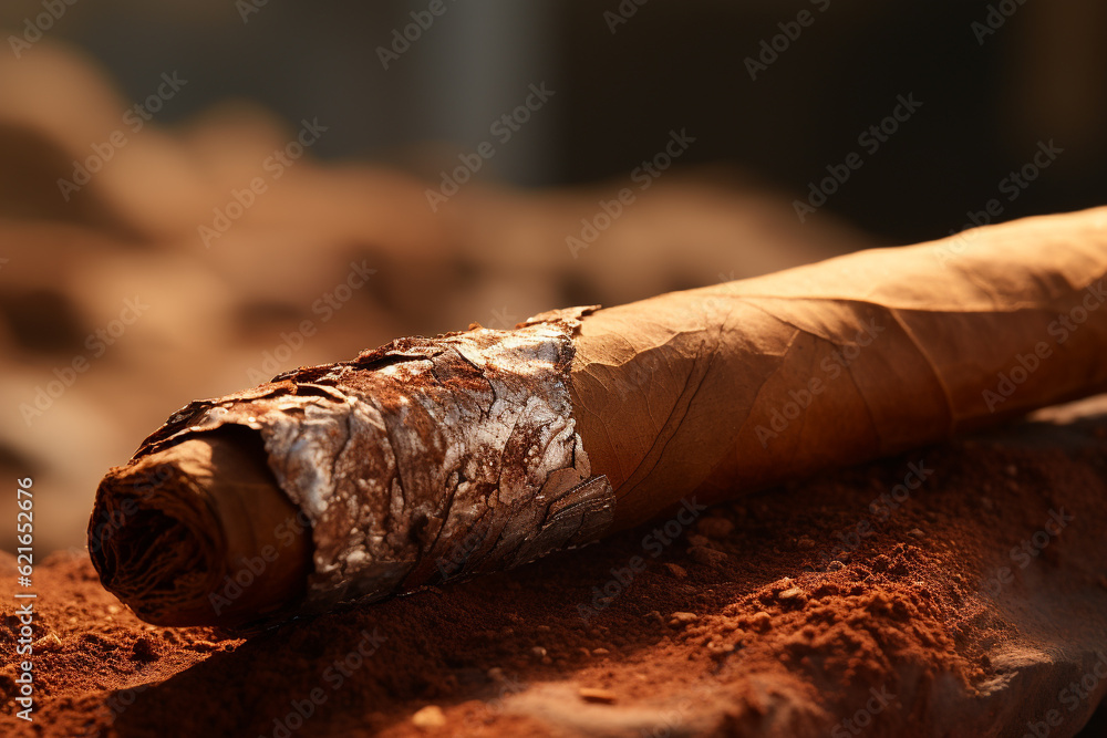 Cigar, cylindrical tobacco leaf twist, smoked, Cuban, tobacco smoking process, Smoking a twist