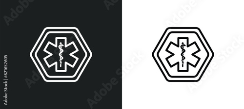 medical outline icon in white and black colors. medical flat vector icon from alert collection for web, mobile apps and ui.