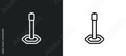bollard outline icon in white and black colors. bollard flat vector icon from alert collection for web, mobile apps and ui. photo