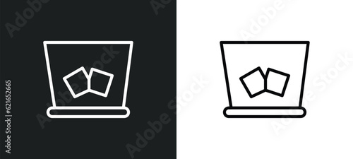 whisky outline icon in white and black colors. whisky flat vector icon from alcohol collection for web, mobile apps and ui.