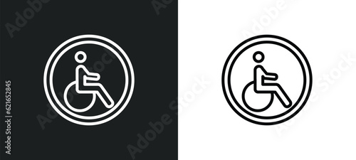 disable outline icon in white and black colors. disable flat vector icon from airport terminal collection for web, mobile apps and ui.