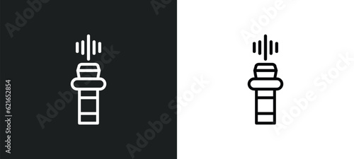 airport radar outline icon in white and black colors. airport radar flat vector icon from airport terminal collection for web, mobile apps and ui.