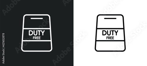 duty free bag outline icon in white and black colors. duty free bag flat vector icon from airport terminal collection for web, mobile apps and ui.