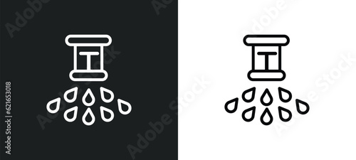 sprinkler outline icon in white and black colors. sprinkler flat vector icon from farming and gardening collection for web, mobile apps and ui.