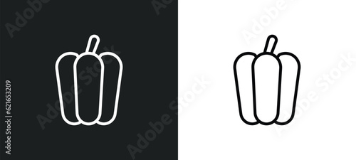 capsicum outline icon in white and black colors. capsicum flat vector icon from agriculture farming collection for web, mobile apps and ui.
