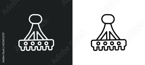 rak outline icon in white and black colors. rak flat vector icon from gardening collection for web, mobile apps and ui.