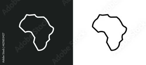 africa outline icon in white and black colors. africa flat vector icon from africa collection for web, mobile apps and ui.