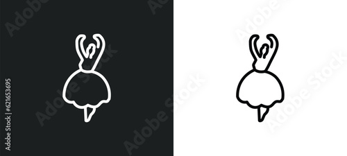 ballerina outline icon in white and black colors. ballerina flat vector icon from activity and hobbies collection for web, mobile apps and ui.