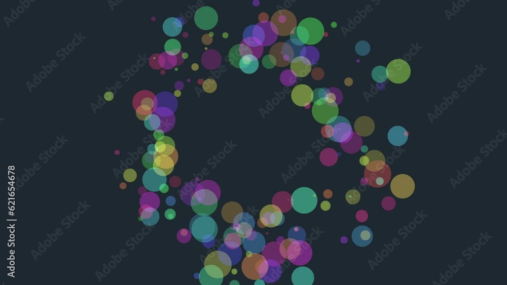 Moving colorful confetti with rainbow led light in black galaxy, motion abstract corporate, holidays and futuristic style background Moving colorful confetti with rainbow led light in black galaxy, motion abstract corporate, holidays and futuristic style background