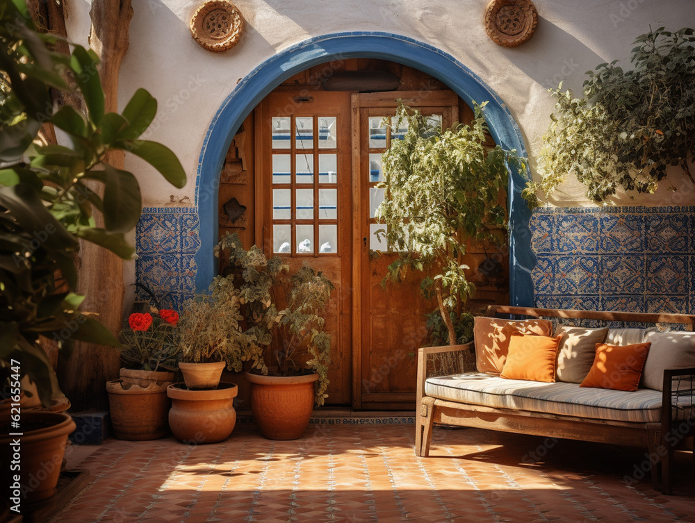 Sunkissed Mediterranean Reverie: An Invitingly Warm and Vibrant Interior with Rustic Tiles and Azure Accents Sunkissed Mediterranean Reverie: An Invitingly Warm and Vibrant Interior with Rustic Tiles and Azure Accents