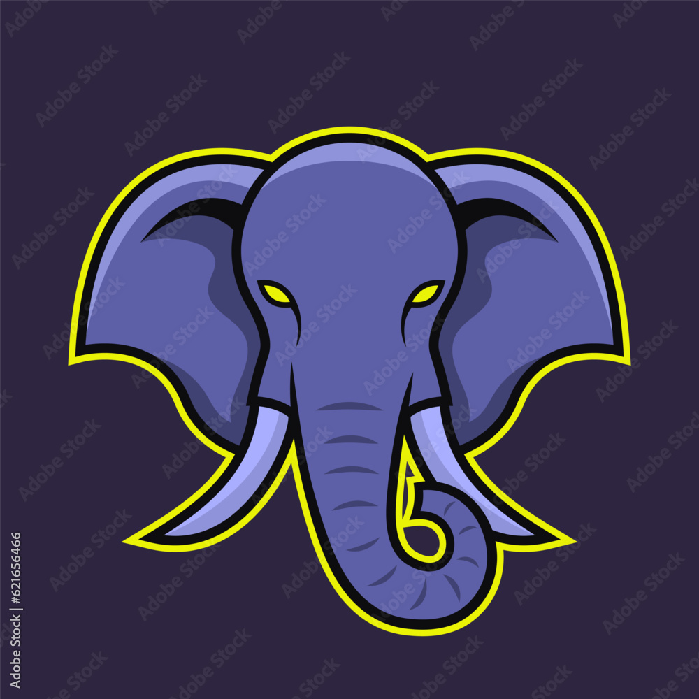 Fototapeta premium Elephant mascot logo. Cartoon character. Vector illustration