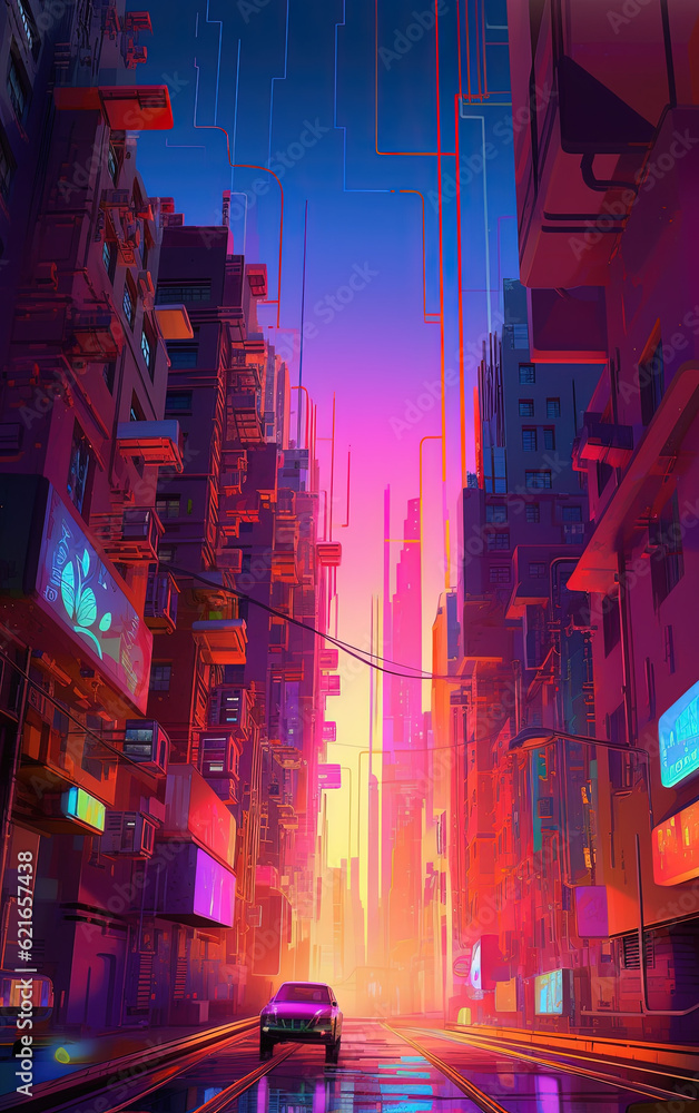 Futuristic urban landscape. Generative AI Futuristic urban landscape. Generative AI