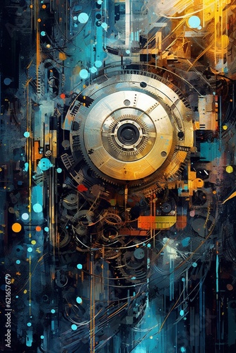 electronic abstract background, machine