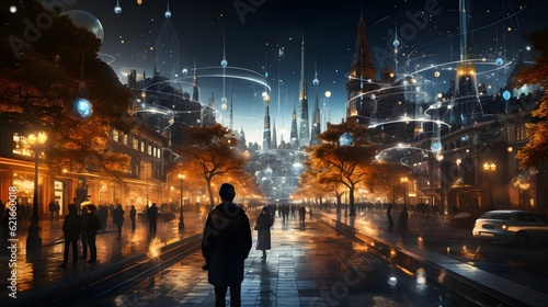 The AI-Powered Metropolis: An Awe-Inspiring Visualization of Artificial Intelligence in a Seamless Smart City © Yaiza Canvas