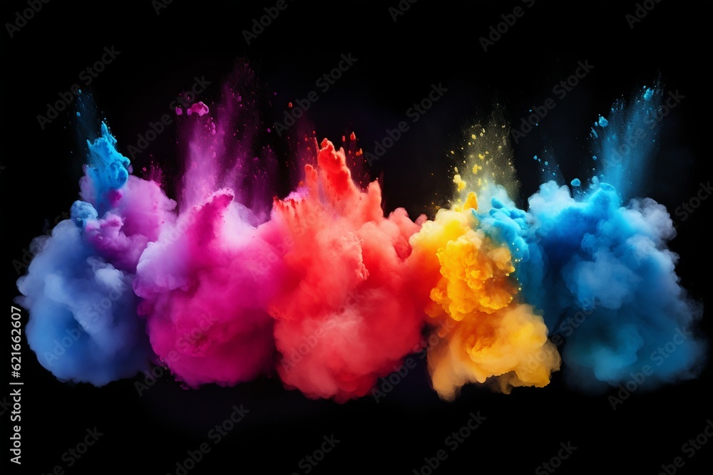 Fototapeta premium Explosion of Color Powder. Generative ai