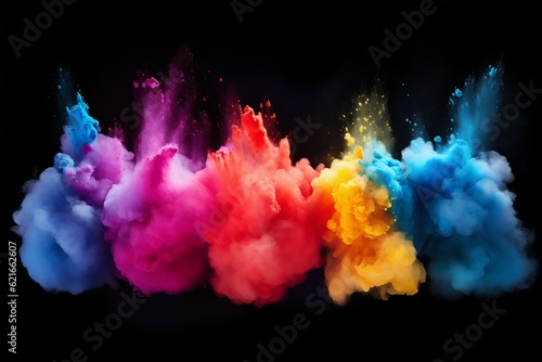 Explosion of Color Powder. Generative ai