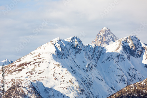 Majestic view of snowy Swiss Alps around Simplon Pass. © JackF