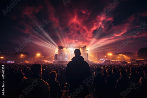 The Rhythm s Silent Narrator  Reveling in the Performers and Electrifying Atmosphere of an Outdoor Music Festival through an Enigmatic Back View Encounter Generative AI