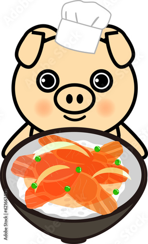 かわいい豚と豚丼