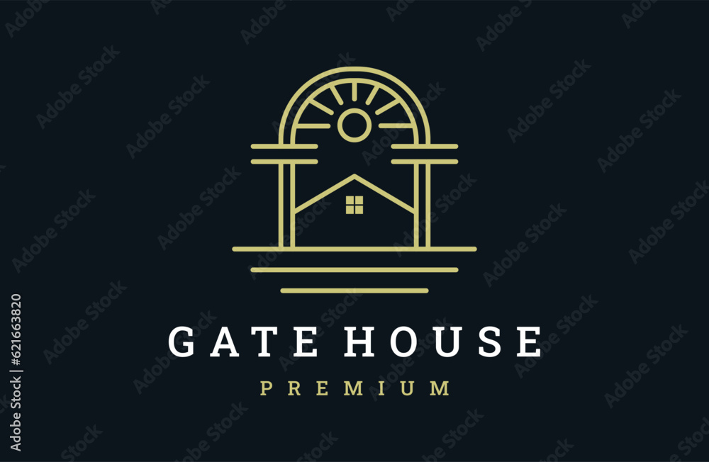 gate house logo vector symbol illustration design