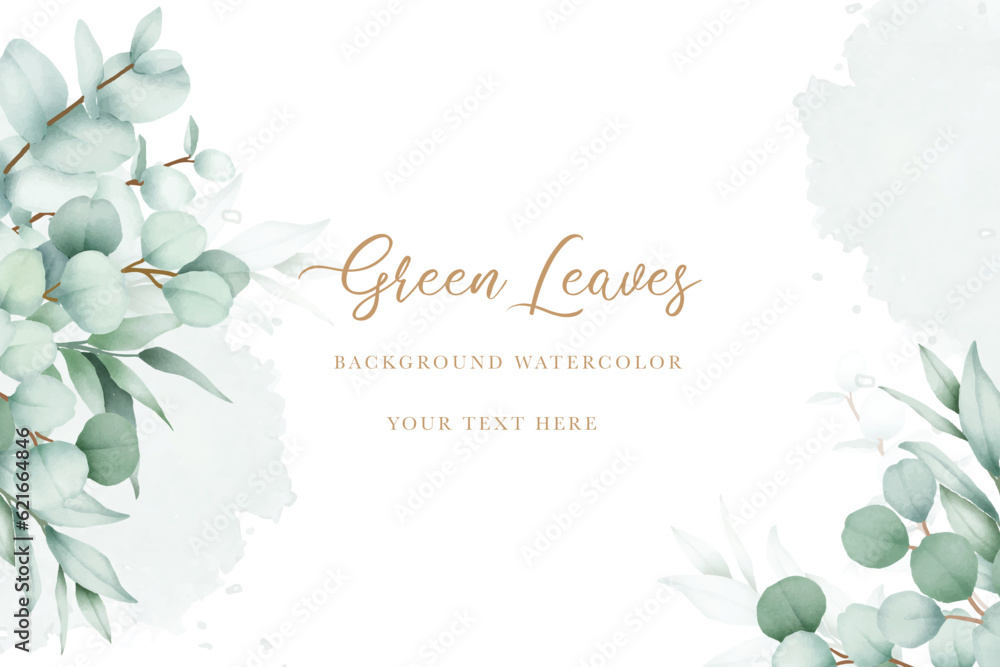 Naklejka premium watercolor eucalyptus background
