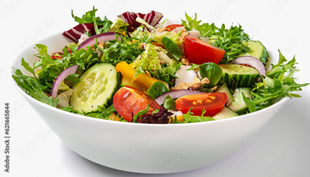 fresh vegetable salad isolated on white background fresh vegetable salad isolated on white background