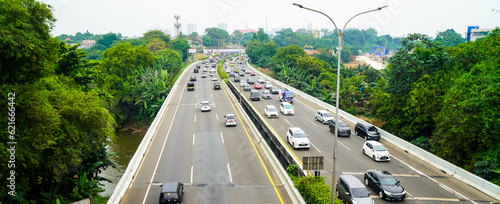 traffic in Jakarta Highway, Indonesia