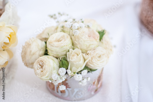 bouquet of flowers wedding of white roses decoration 