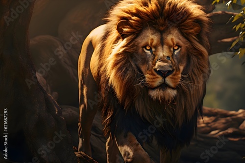 Scary lion illustration
