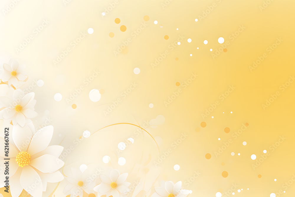 Decorative background in yellow and floral and white colour, for presentation, website, banner, backdrop, poster Decorative background in yellow and floral and white colour, for presentation, website, banner, backdrop, poster