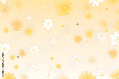 Wallpaper Mural Decorative background in yellow and floral and white colour, for presentation, website, banner, backdrop, poster  Torontodigital.ca