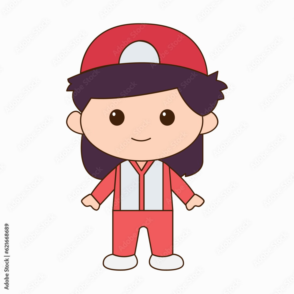 Cute Avatar with red white uniform Cute Avatar with red white uniform