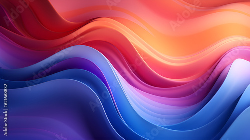 abstract colorful background with waves. Generative AI.
