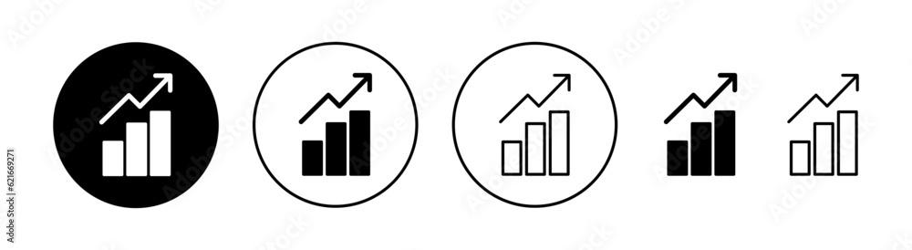 Growing graph Icon set for web and mobile app. Chart sign and symbol. diagram icon Growing graph Icon set for web and mobile app. Chart sign and symbol. diagram icon