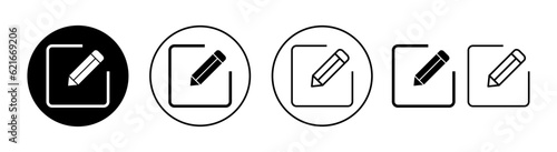 Edit icon set for web and mobile app. edit document sign and symbol. edit text icon. pencil. sign up