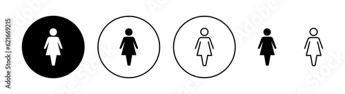 Female icon set for web and mobile app. woman sign and symbol