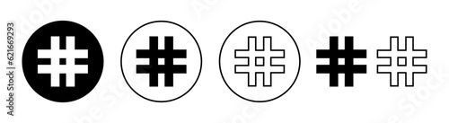 Hashtag icon set for web and mobile app. hashtag sign and symbol