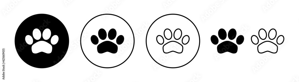 Paw icon set for web and mobile app. paw print sign and symbol. dog or cat paw Paw icon set for web and mobile app. paw print sign and symbol. dog or cat paw