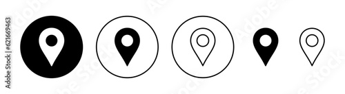 Pin icon set for web and mobile app. Location sign and symbol. destination icon. map pin