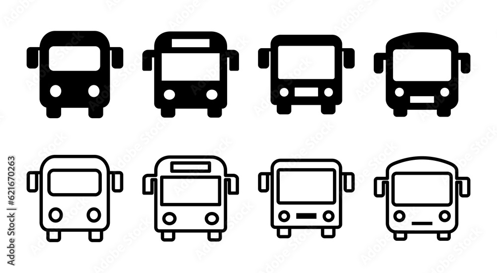 Bus icon set illustration. bus sign and symbol. transport symbol Bus icon set illustration. bus sign and symbol. transport symbol