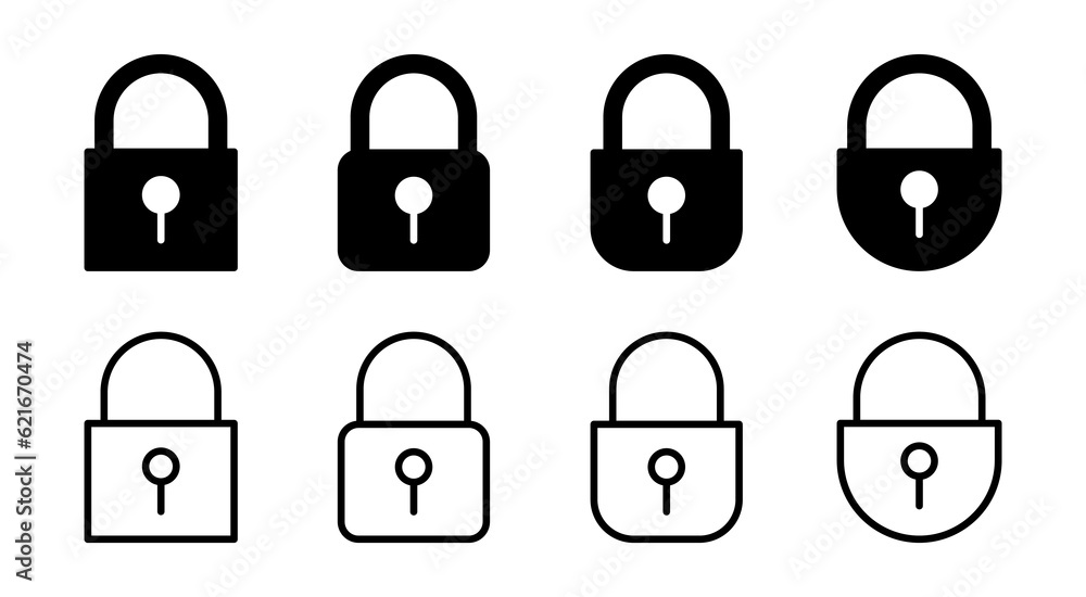 Lock icon set illustration. Padlock sign and symbol. Encryption icon. Security symbol Lock icon set illustration. Padlock sign and symbol. Encryption icon. Security symbol