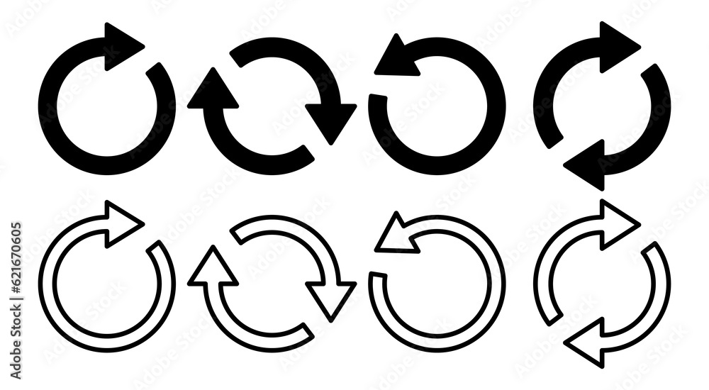 Refresh icon set illustration. Reload sign and symbol. Update icon.